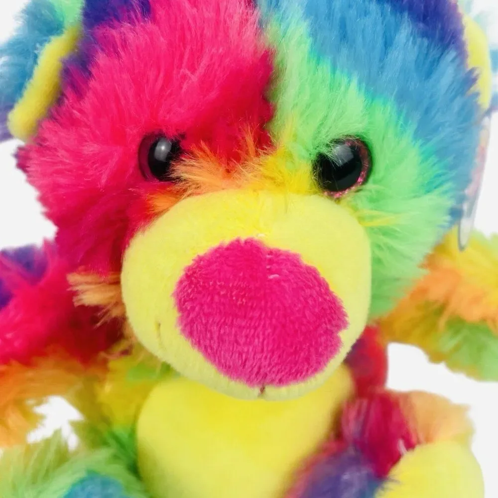 NWT 2017 Nanco Tie Dye Rainbow Teddy Bear Plush Colorful Soft Toy Stuffed Animal